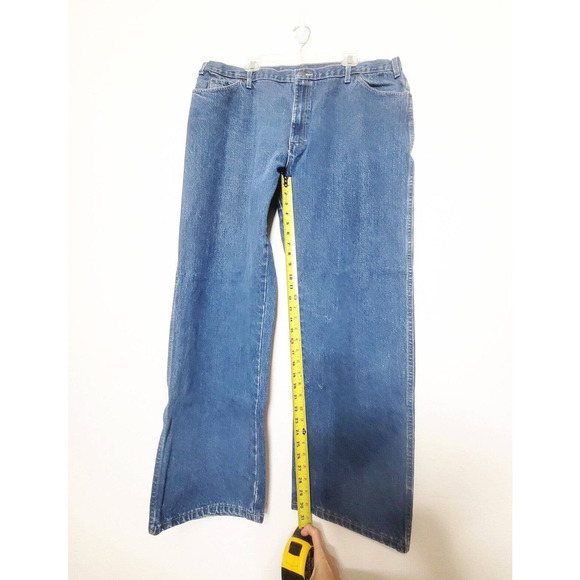 Dickies Straight Leg Jeans Mens Size 42x32 Medium Wash Denim Workwear Pants - Picture 5 of 8